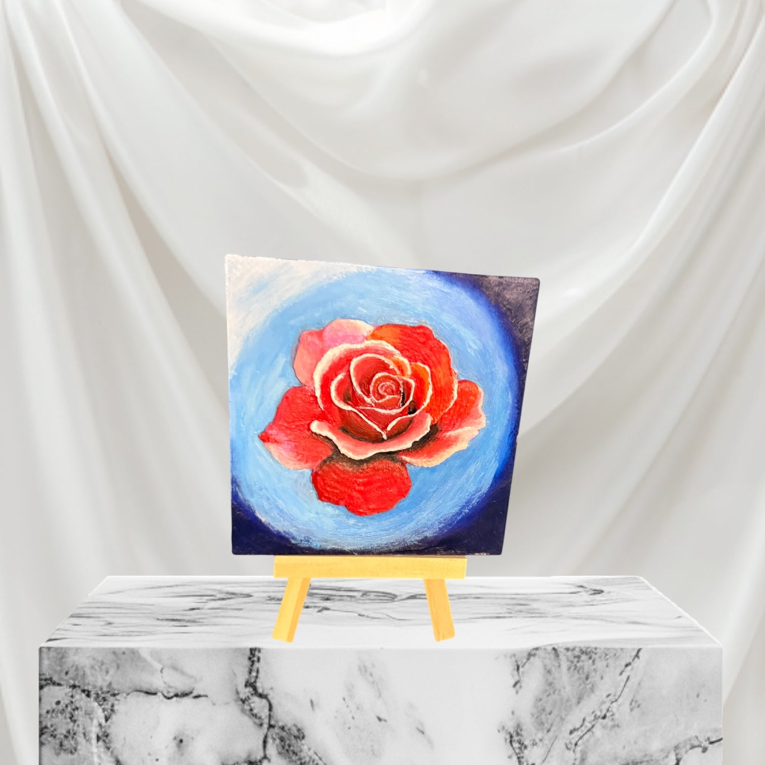 3D Relief Flower Painting - Acrylic Art Series for Wall Décor and Home Display