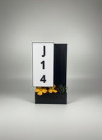 Illuminated House Numbers Plate with Seasonal Planter Outdoor Address Sign