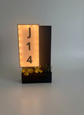 Illuminated House Numbers Plate with Seasonal Planter Outdoor Address Sign