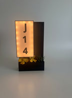 Illuminated House Numbers Plate with Seasonal Planter Outdoor Address Sign