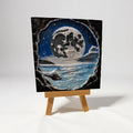 3D Printed Cave View Art - Moon & Ocean Scene Wall Decor Layered Artwork