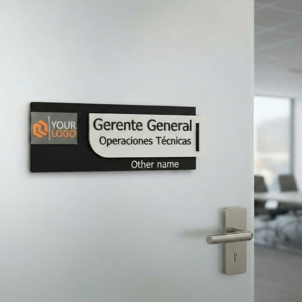 Nameplate with 'Home Power' logo and text on a wall