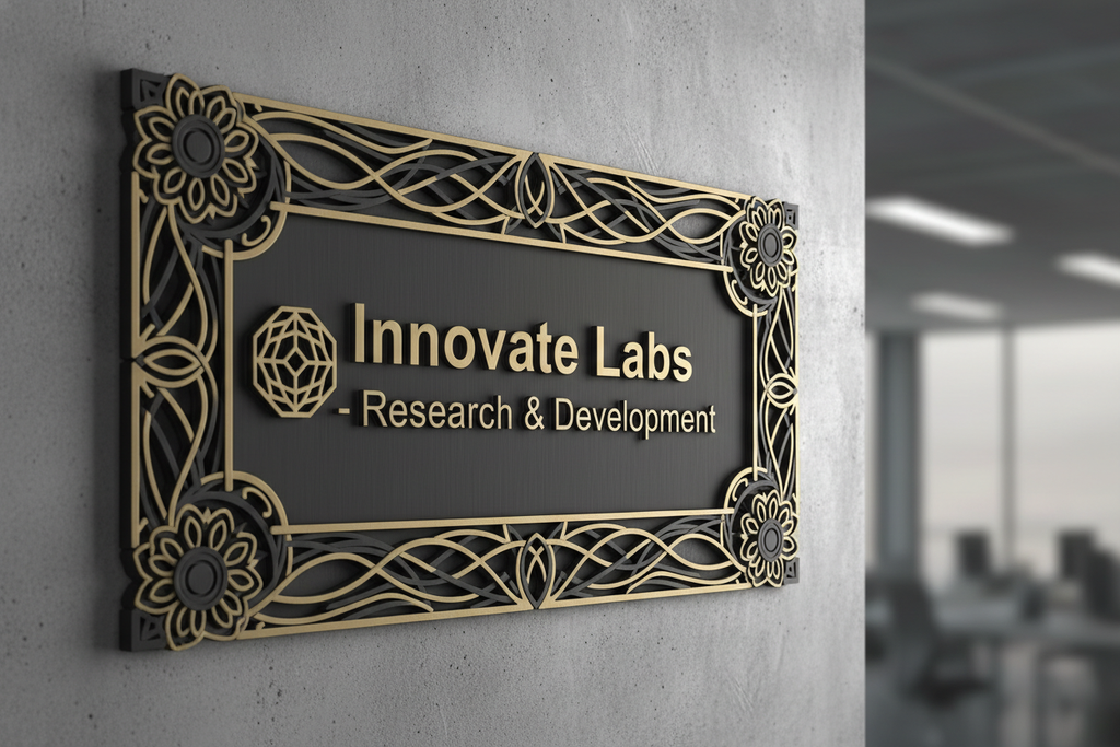 Exotic 3D Printed Office Nameplate